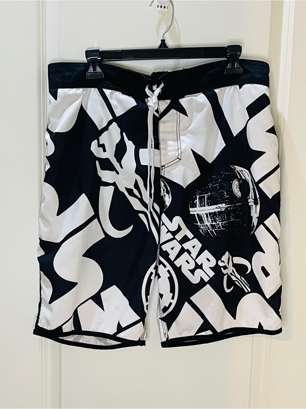 Star Wars Black & White Graphic Swim Trunks XL